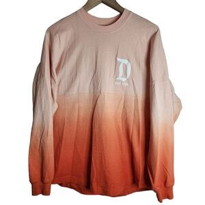 Disney Spirit Jersey Top Women's XS Long Sleeve Disneyland Resort Coral Orange O